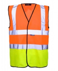 Two Tone Hi Vis Vest - Orange/Yellow